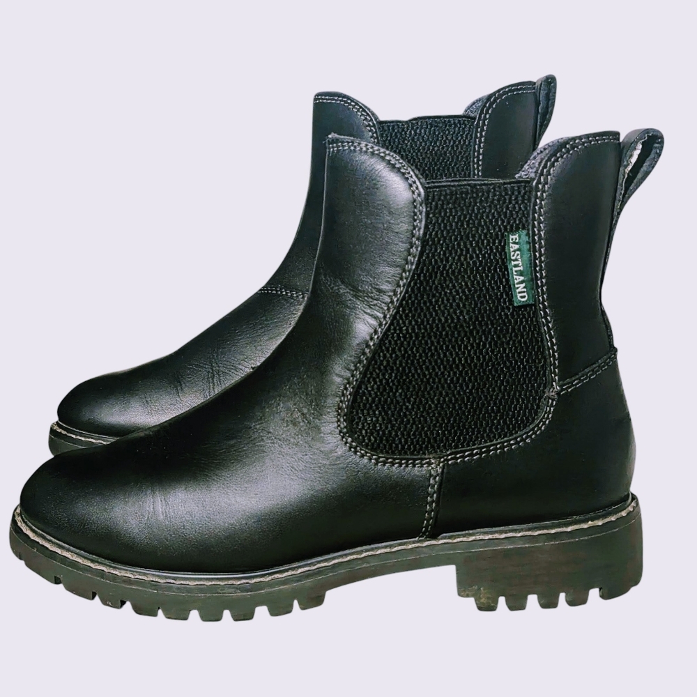 EASTLAND IDA 1955 Edition Womens 6 Black Leather Combat Boot Pull-On All Terrain